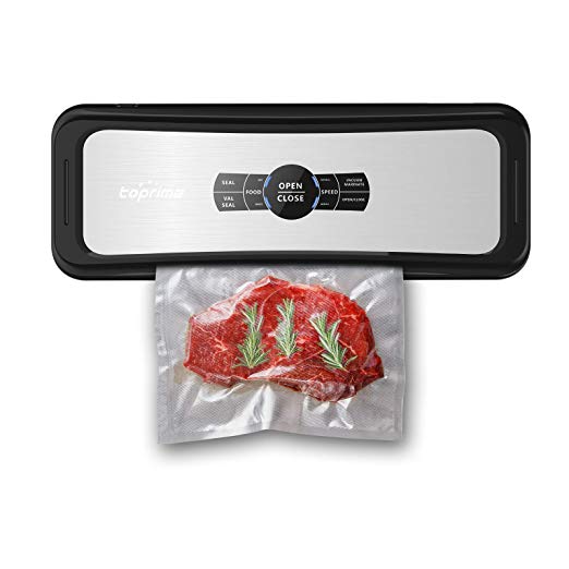 Toprime VS6682H Vacuum Sealer, AUTO-Lock Food Vacuum Sealing System for Dry & Moist & Soft Food Preservation Saver, Vacuum for Sous Vide, 120W, Silver
