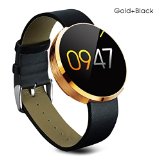 RasseDM 360 Waterproof Bluetooth Smart Fitness Coach and Tracker Smart Watch for iPhone and Android Phone Gold