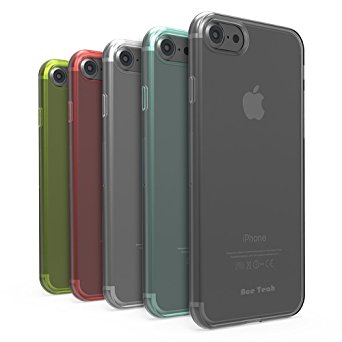 iPhone 7 Case, Ace Teah 5 Pack iPhone 7 Phone Case Ultra Slim Thin Soft Flexible Colorful Gel TPU Transparent Skin Scratch-Proof Case for iPhone 7 4.7 Inch 2016 (Black, White, Cyan, Red, Yellow)