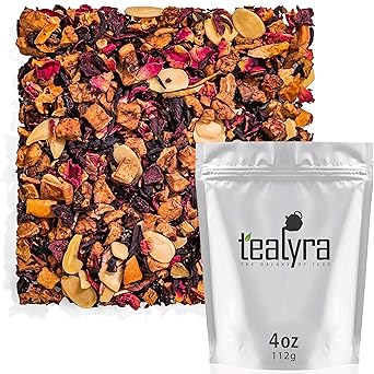 Tealyra - Sweet n’ Sour Cherry - Hibiscus - Beetroot - Pomegranate - Almond - Fruity Herbal Loose Leaf Tea - Caffeine Free - Hot or Iced - 112g (4-ounce)