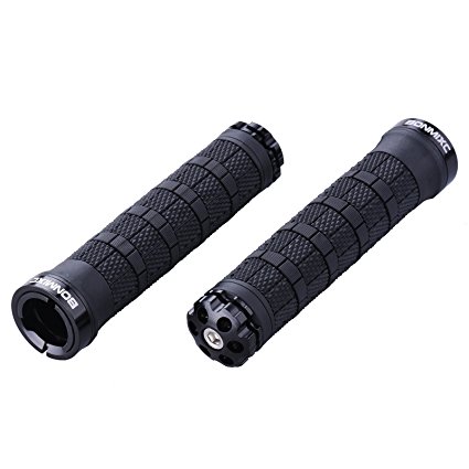 Bonmixc Bike Grips, Aluminum Alloy Single-side Locking Bike Handlebar Grips For MTB BMX Floding Bike