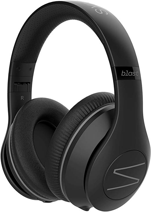 Symphonized Blast Wireless Bluetooth Headphones with Mic, Over Ear Headphones for iPhone, Samsung and More, 22 Playtime Hours for Travel/Work, Deep Bass Headphones with Noise Isolation (Black)