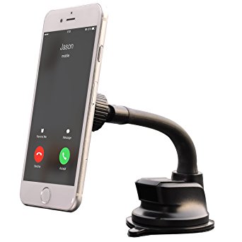Magnetic Phone Mount,Mpow Magnetic Dashborad Phone Holder with Flexible Gooseneck, Windshield Dashboard iPhone Car Mount Mobile Phone Cradle for iPhone 6S/6/8/8Plus/7/7S/7plus/5/5S Samsung Galaxy S7/S7 edge/S8/8 Plus/a5/S5/S4/Note 2/Note 8Plus/LG g6/G5/G4/Google pixel/Nexus 6p,GPS and other smartphones—Black