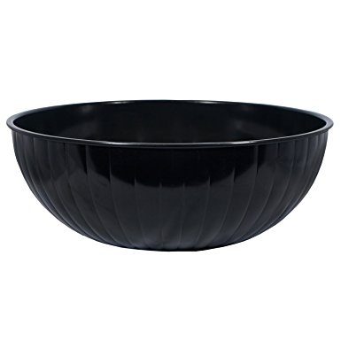 Party Essentials N1922417 Plastic Serving Bowl, 192-Ounce Capacity, Black (Case of 6)