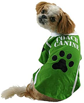 Boots& Barkley Coach Canine Dog Costume Green Football Pet Tee Halloween T-Shirt