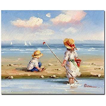 At the Beach III by Master's Art, 26x32-Inch Canvas Wall Art