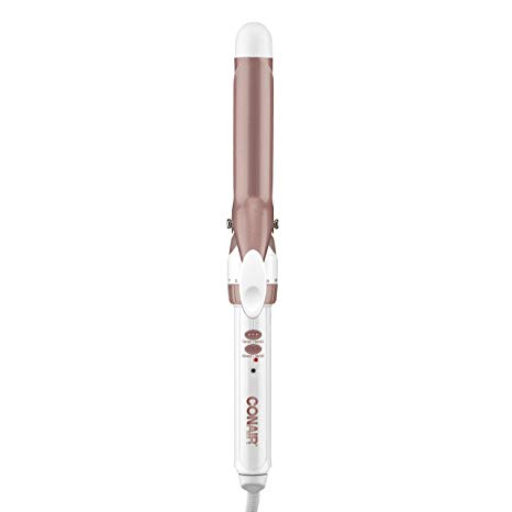 Conair Double Ceramic Curling Iron; 1-inch Curling Iron; White/Rose Gold