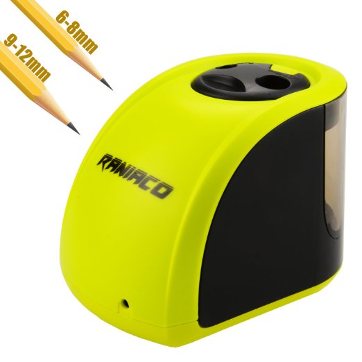 Raniaco Electric Pencil Sharpener with 2 Different Sizes of Holes Both Electronic and Battery Operated