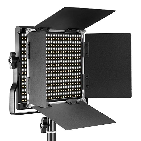 Neewer Professional Metal Bi-Color LED Video Light for Studio, YouTube, Product Photography, Video Shooting, Durable Metal Frame, Dimmable 660 Beads, with U Bracket and Barndoor, 3200-5600K, CRI 96