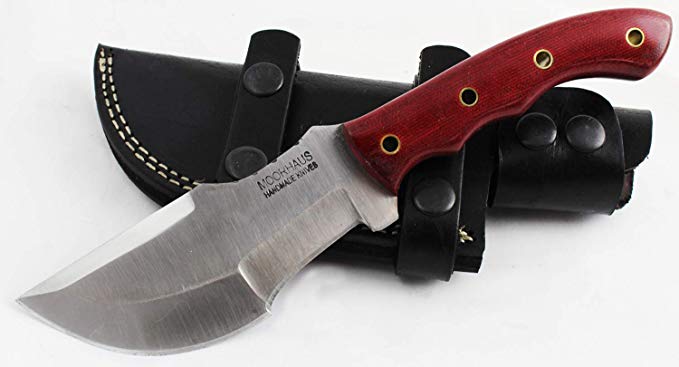 Moorhaus Handmade D2 Tool Steel Tracker Knife with Leather Sheath