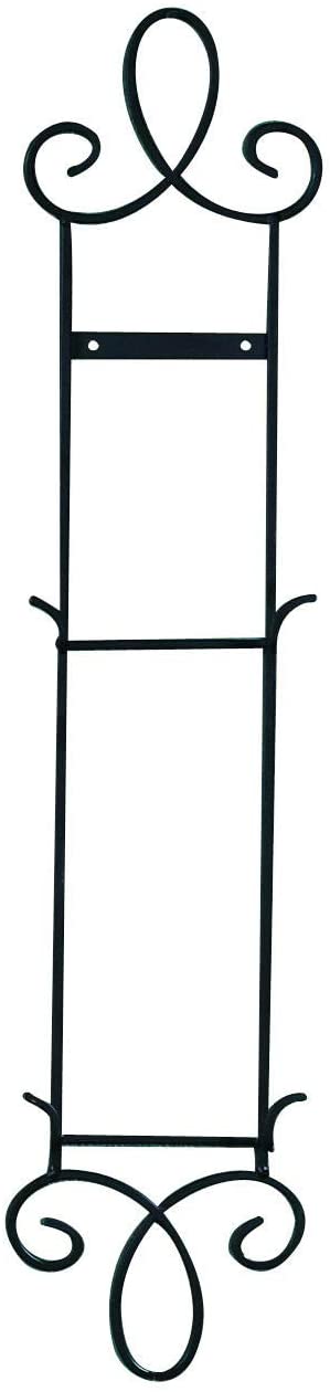 Augusta Narrow 2 Tier Black Metal Wall Vertical Wall Plate Rack