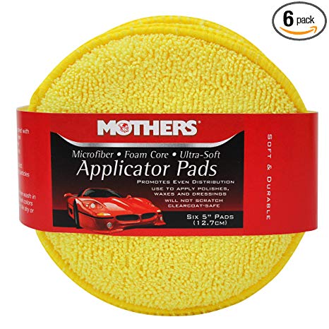 Mothers 156801 Yellow Microfiber Ultra-Soft Applicator (Six 5" Pads)