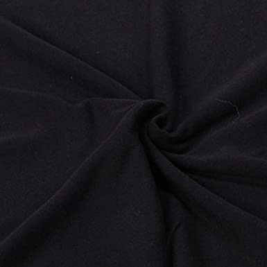 FabricLA Cotton Spandex Jersey Fabric 12 oz - Solid Colors (1 Yard, Black)