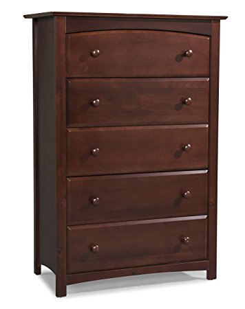 Stork Craft Kenton 5 Drawer Universal Dresser, Cherry