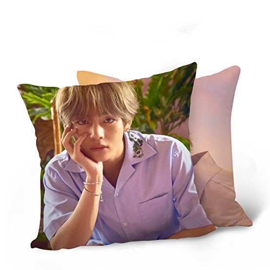 Kpop BTS Member Portrait Throw Pillow Bangtan Boys Square Pillow Cushion 15.7 (H03)