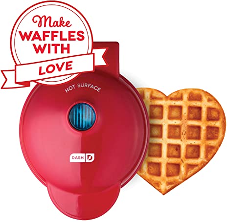 Dash DMW001HR Mini Heart Maker Waffle Iron Shaped Goodness, Red