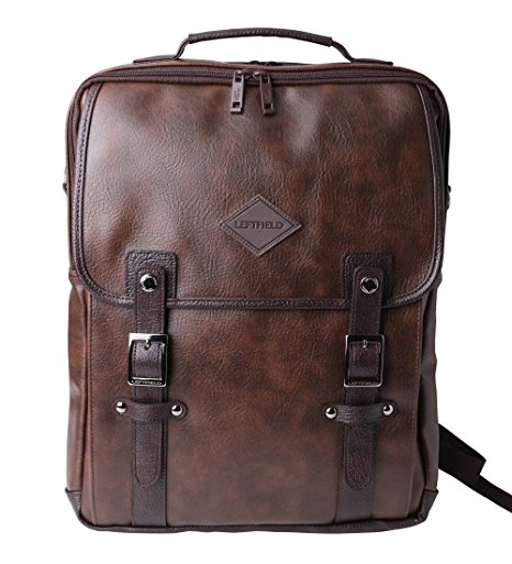 Brown 15 Laptop Backpack Messenger Tote Bags Synthetic Leather