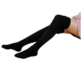 AnVei-Nao Womens Girls Winter Over Knee Leg Warmer Knit Crochet Socks Leggings