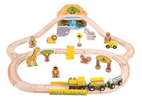 Bigjigs Rail Safari Train Set-38 Play Pieces