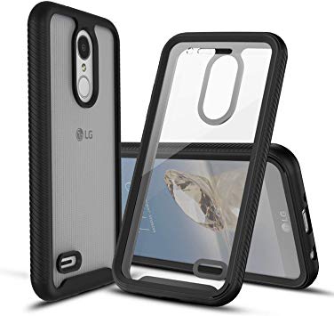 CBUS Heavy-Duty Phone Case with Built-in Screen Protector Cover Compatible with LG Aristo 3/2/2 Plus, Tribute Empire/Dynasty, Fortune 2, Phoenix 4, Risio 3, Zone 4, K8 , K8 (2018) –– Full Body (Black)