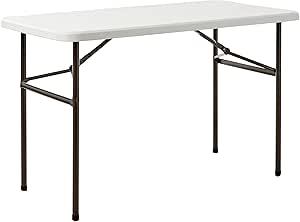 COSCO 4 ft. Straight Folding Utility Table, White