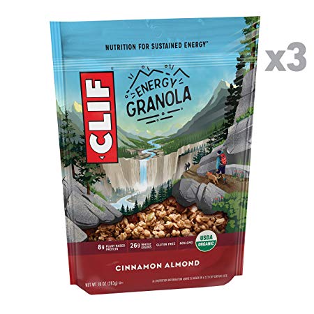 Clif Energy Granola - Organic, Gluten Free Nutrition - Cinnamon Almond - (10 Ounce Bag, 3 Count)