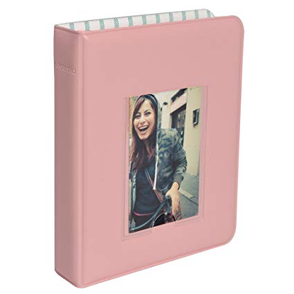 Polaroid 64-Pocket Photo Album w/Window Cover For 2x3 Photo Paper (Snap, Zip, Z2300) - Pink