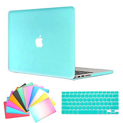 MacBook Air 13 Inch Case,Anrain AIR 13-inch Rubberized See Through Hard Shell Snap On Case Cover with Keyboard Cover For Apple MacBook Air 13.3" (Models: A1466 A1369),Turquoise Blue
