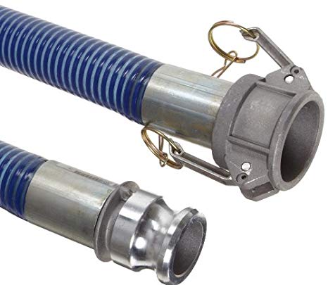 Goodyear Engineered Products Goodyear EP Cold  Blue PVC Suction/Discharge Hose Assembly, 2" Aluminum Cam And Groove Connection, 29mmHg Vacuum Rating 80 PSI Maximum Pressure, 20' Length, 2" ID - CBS200-20CE-G