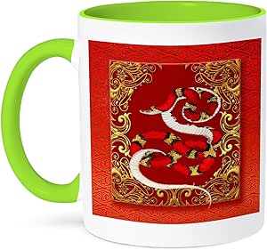 3dRose Coffee Mug, Size - 15oz - Chinese Zodiac Year of the Snake Chinese New Year Red, Gold and Black New Year Collection - funny coffee cup gift