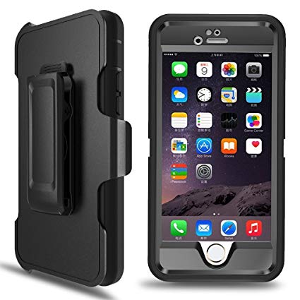 iPhone 6s Case,iPhone 6 Case MBLAI® Tough Defender [4 Layer][Rugged Rubber][Shock Absorbent][Drop Proof][Built-in Screen Protector][Max Protective] Case Cover For iPhone 6/6S [4.7 inch](Black)