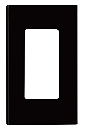 Leviton 80301-SE 1-Gang Decora Plus Wallplate Screwless Snap-On Mount, Black