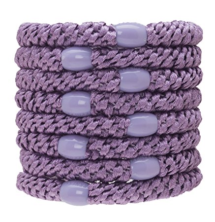 L. Erickson Grab & Go Ponytail Holders - Set of Eight - Lavender