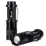 CVLIFE 2-Pack CREE LED Mini Zoomable Portable Flashlight Adjustable Focus Lights Nano Lamp Miniature Bright Lighting with 3 Modes for Working Camping Traveling