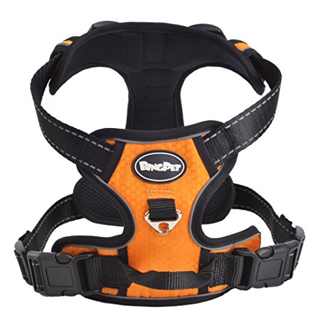 Best Front Range No-Pull Dog Harness. 3M Reflective Outdoor Adventure Pet Vest with Handle. 3 Stylish Colors and 5 Sizes