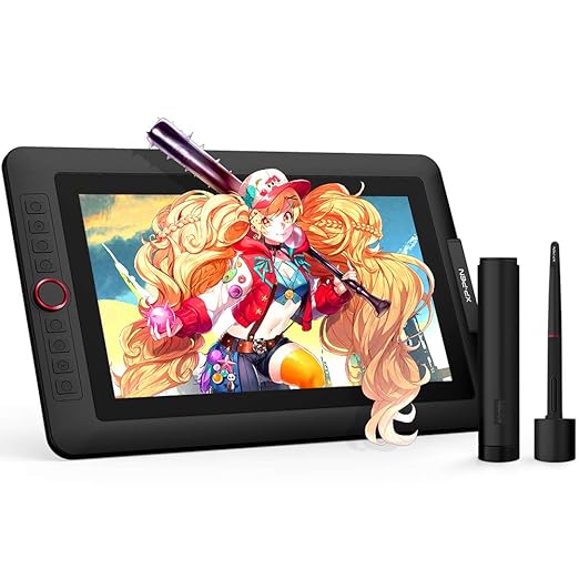 XP-PEN Artist 13.3 Pro 13.3 Inch Drawing Pen Display Graphics Monitor Full-Laminated Technology Drawing Monitor with Tilt Function and Red Dial (8192 Levels Pen Pressure, 120% sRGB)