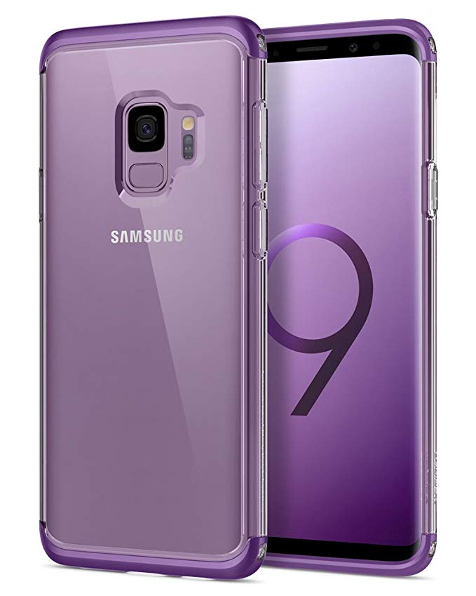 Spigen Neo Hybrid NC Galaxy S9 Case with Disassemblable Top and Bottom Frames with Clear Rigid back for 2018 Samsung Galaxy S9 - Lilac Purple