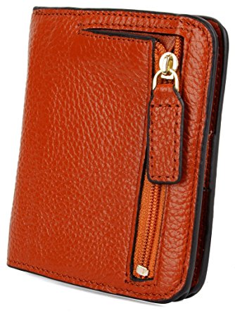 YALUXE Women's Small Compact Bi-fold Leather Pocket Wallet