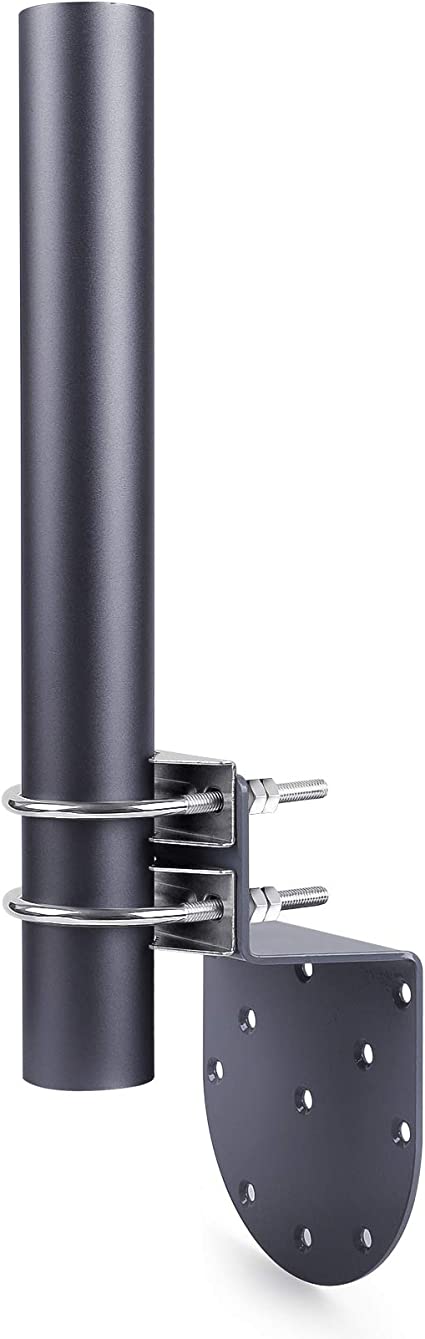 K002 Stainless Steel Antenna Pole Mount, Stronger Structure with Double U-Bolts 12" Longer Pole for Outside Home Antenna