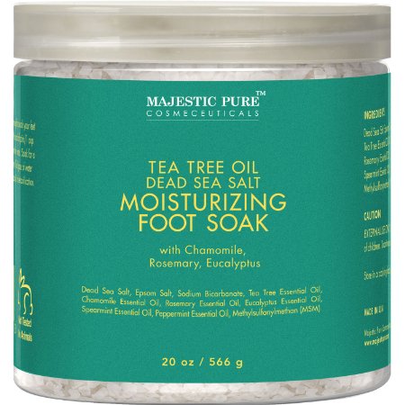 Majestic Pure Tea Tree Oil Foot Soak with Epsom Salt, Soothes Tired Aching Feet, Fights Toenail Fungus - 20 oz