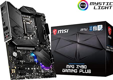 MSI MPG Z490 Gaming Plus Gaming Motherboard (ATX, 10th Gen Intel Core, LGA 1200 Socket, DDR4, CF, Dual M.2 Slots, USB 3.2 Gen 2, 2.5G LAN, DP/HDMI, Mystic Light RGB)