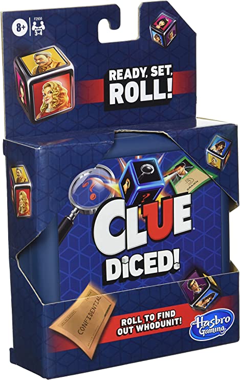 Hasbro Gaming Clue Diced Game, Easy to Learn Game, Quick Game, Portable Travel Game, Travel Game, Family Board Game, Fast Game for Kids Ages 8 and Up