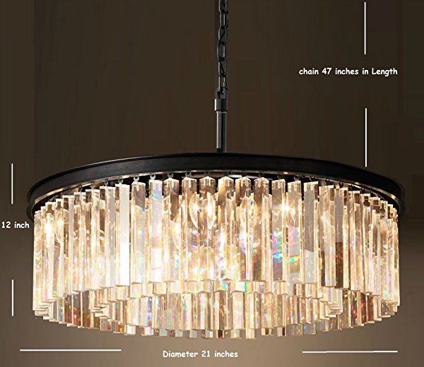 Lumos Luxury Modern Crystal Chandelier Pendant Ceiling Lamp/Crystal lighting fixture for Dining Room, Living Room (5 lights)