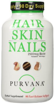 Purvana Hair Nail and Skin 90 Count new convenient size