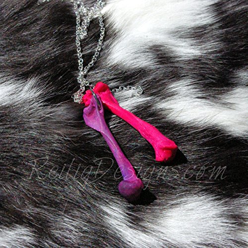 Real Mink Bone Necklace - Pink and Purple Dyed Bone Necklace - Taxidermy Necklace - Bone Jewelry