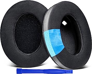 SOULWIT Almohadillas de Gel Refrescante de Repuesto para Sony WH-1000XM4 (WH1000XM4),Almohadillas con Espuma de Alta Densidad de Aislamiento de Ruido, Grosor Añadido, Sin Afectar al Sensor-Negro