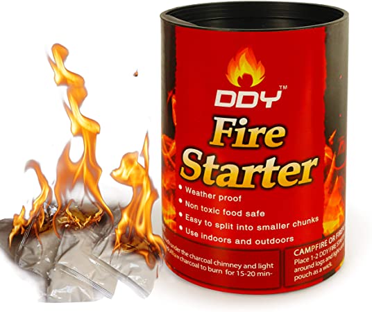 DDY Fire Starters, Wood Charcoal Starter Waterproof, Non Toxic, Packable Starter! Perfect for Wood Stove Wood Burning (100 Pack)