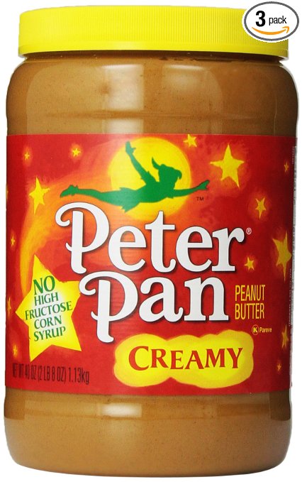 Peter Pan Creamy Peanut Butter, 40-Ounce Jars (Pack of 3)