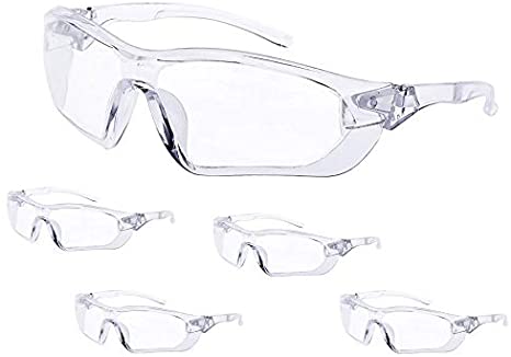 Stylle Safety Goggles Glasses, Protective Eyewear with Clear Lens Wide Vision Scratch Resistant Splash Proof Eye Shield Googles for Work Lab Chemistry