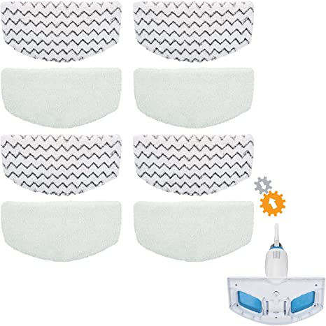 BonusLife Washable Steam Mop Pads for Bissell Powerfresh Steam Mop 1940 Series, 8 Pack
